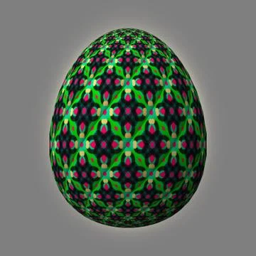 Colorful 3D easter egg on gray background 库存插图