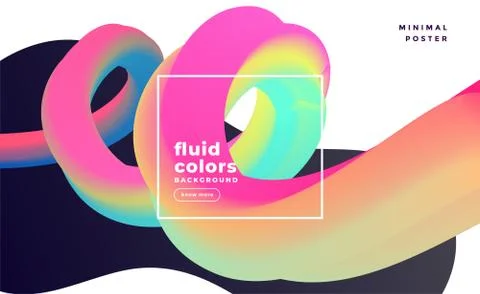 Colorful 3d fluid loop abstract background Stock Illustration
