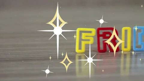 Colorful 3d friday text animation with sparkling effects Stock Footage 337315553