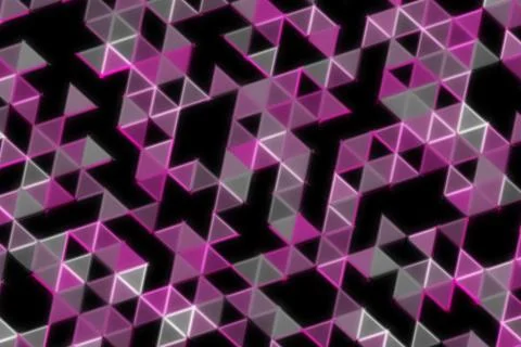 Colorful 3d geometric cubes pattern with neon lights Stock Illustration
