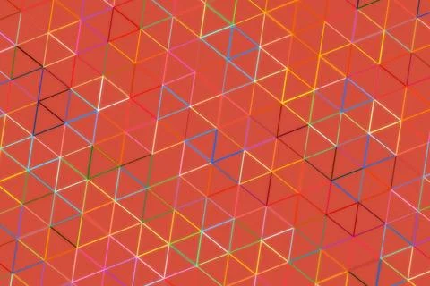 Colorful 3d geometric cubes pattern on orange background Stock Photos