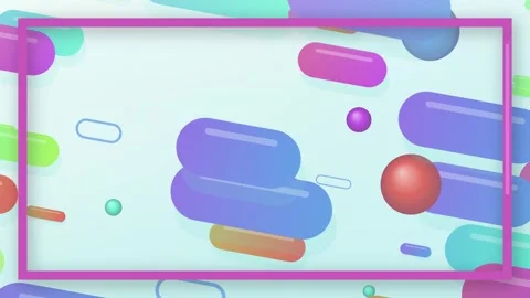 Colorful 3D Geometric Floating Shapes and Capsules Motion Background Stock Footage 346427501