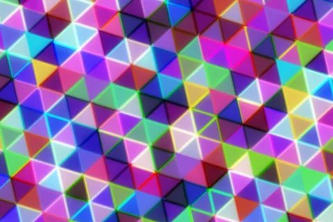 Colorful 3d geometric pattern with triangles and cubes Stock Illustration