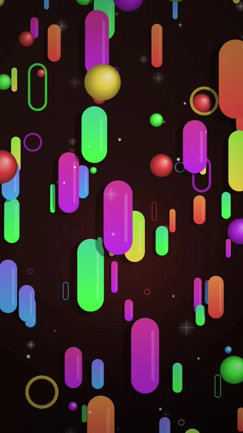 Colorful 3D Geometric Shapes Falling Motion Graphics Background Loop Stock Footage 345314510