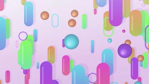 Colorful 3D Geometric Shapes Floating Seamless Motion Background Stock Footage 345301008