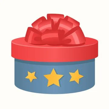 Colorful 3d gift box bow and ribbons vector 스톡 일러스트
