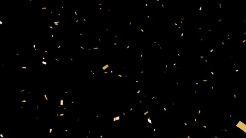 Colorful 3D gold Confetti Falling Down Slowly. Video stock 337016979