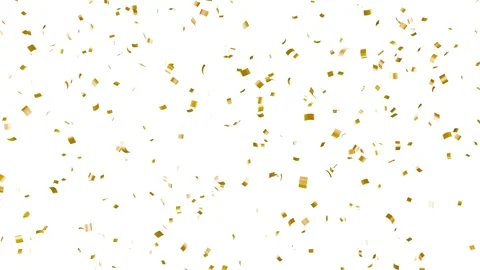 Colorful 3D gold Confetti Falling Down Slowly. Stock Footage 337016980
