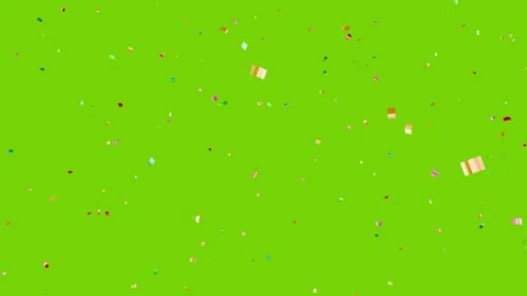 Colorful 3D gold Confetti Falling Down Slowly. Stock Footage 337016981