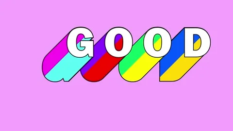 Colorful 3D "GOOD" Text Animation on Pink Background Stock-Footage 337461804