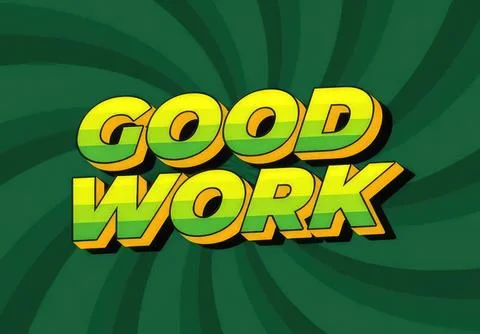 Colorful 3d good work text on green background イラスト素材
