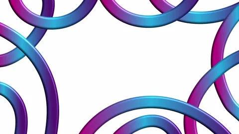 Colorful 3d gradient rings forming a circular border on clean Stock Footage 328622964