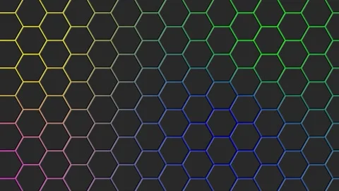 Colorful 3D hexagonal pattern background with a modern, futuristic design Stock Footage 316732286