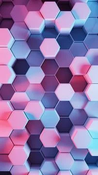 Colorful 3D Hexagonal Pattern with Gradient Shades 스톡 일러스트