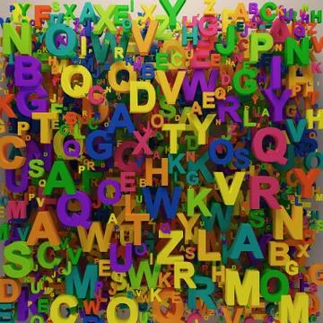 Colorful 3d letters backgorund Stock Illustration