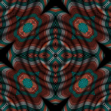 Colorful 3d lines vector seamless pattern. Modern ornamental surface backgrou Stock Illustration