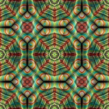 Colorful 3d lines vector seamless pattern. Modern ornamental surface backgrou Stock Illustration