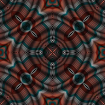 Colorful 3d lines vector seamless pattern. Modern ornamental surface backgrou Stock Illustration
