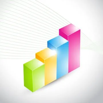 Colorful 3d looking graph Stock Illustration