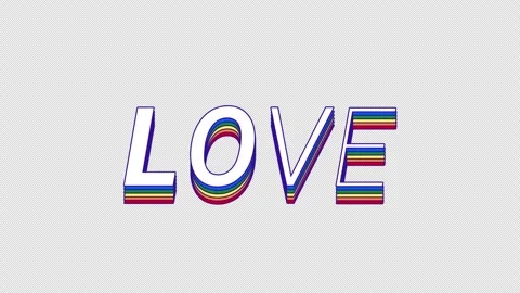 Colorful 3D love text layered typography animation Stock Footage 330433502