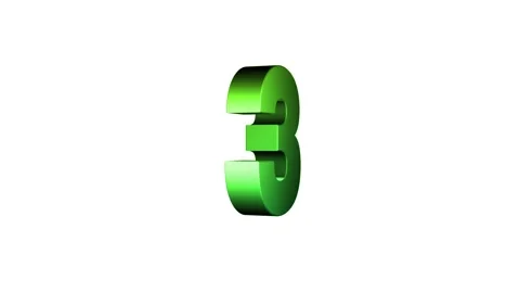Colorful 3D Number Countdown 5-1 Ten Second long text animation Vídeos de archivo 334091719