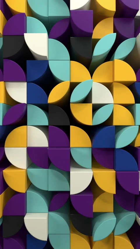 Colorful 3D Pattern Moving Vertical Stock Footage 298516100