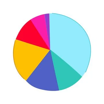 Colorful 3d pie chart analyzing business data statistics イラスト素材