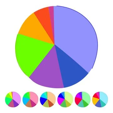 Colorful 3d pie chart analyzing business data statistics graphic Stock Illustration