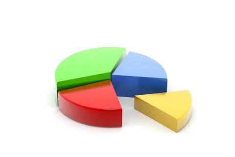 Colorful 3d pie chart. Stock Illustration