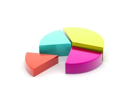 Colorful 3d pie chart Illustrazione stock