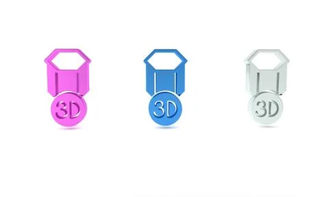 Colorful 3D printer icon isolated on white background. 3d printing. Minimal.. Illustrazione stock