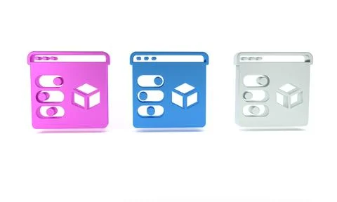 Colorful 3D printer icon isolated on white background. 3d printing. Minimal.. 库存插图