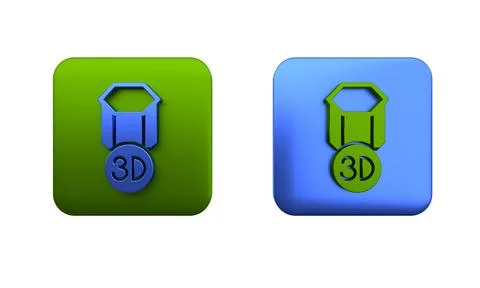 Colorful 3D printer icon isolated on white background. 3d printing. Square .. イラスト素材