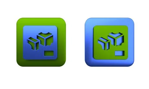 Colorful 3D printer icon isolated on white background. 3d printing. Square .. Illustrazione stock