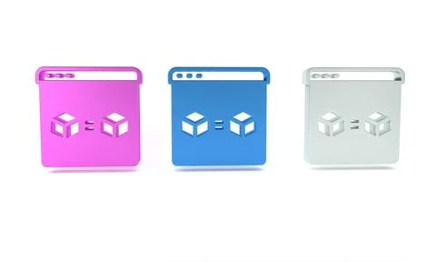 Colorful 3D printer perfect copy icon isolated on white background. 3d prin.. Stock Illustration
