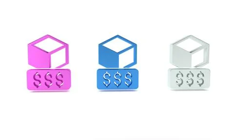 Colorful 3D printer services icon isolated on white background. 3d printing.. イラスト素材