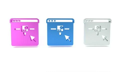 Colorful 3D printer setting icon isolated on white background. 3d printing... 库存插图