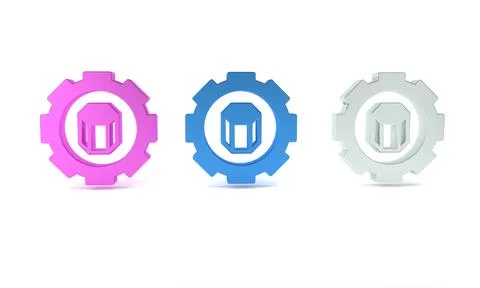 Colorful 3D printer setting icon isolated on white background. 3d printing... Stock Illustration
