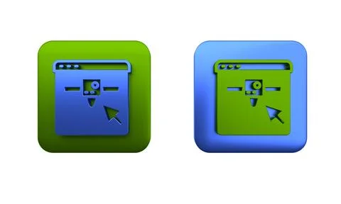 Colorful 3D printer setting icon isolated on white background. 3d printing... 库存插图
