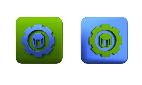 Colorful 3D printer setting icon isolated on white background. 3d printing... 库存插图