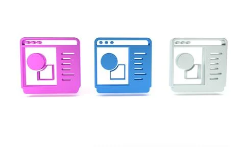 Colorful 3D printer software icon isolated on white background. 3d printing.. Ilustração Stock