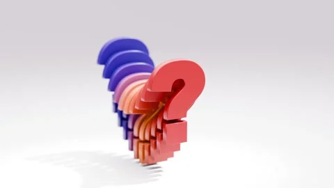 Colorful 3D Question Marks Loop Animation Stock Footage 312281474