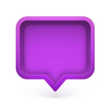 Colorful 3D realistic speech bubble, vector illustration Illustrazione stock