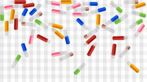 Colorful 3D rectangular blocks scattered on a gingham pattern background Stock Illustration