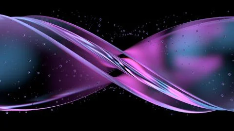 Colorful 3d render abstract modern glass flow background. Liquid forms. Glass Stock Illustration