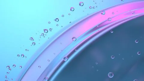 Colorful 3d render abstract modern glass flow background. Liquid forms. Glass Stock Illustration