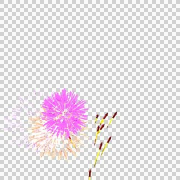 Colorful 3D rendered fireworks explosion with bright particle effects, isol.. Illustrazione stock