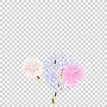 Colorful 3D rendered fireworks explosion with bright particle effects, isol.. Stock Illustration