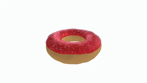 Colorful 3D rendering of a classic donut with sprinkles Stock-Footage 294476183