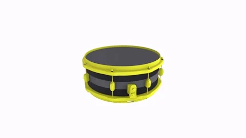 Colorful 3D rendering of a drum set against a plain background Stock Footage 286148197